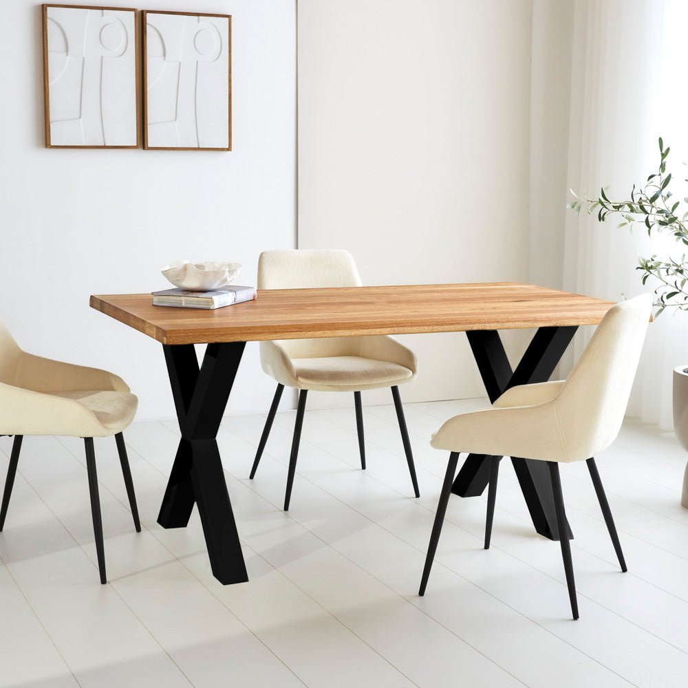 Eettafels - Eettafel Milas Eikenhout X - poot Zwart - Dimehouse