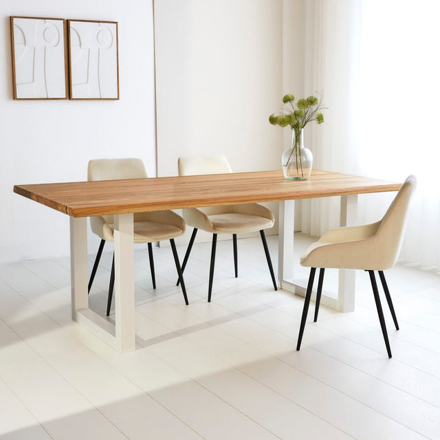 Eettafels - Eettafel Milas Eikenhout U - poot Wit - Dimehouse