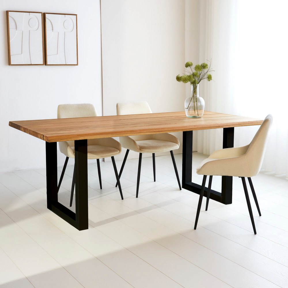 Eettafels - Eettafel Milas Eikenhout U - poot Zwart - Dimehouse