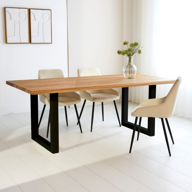 Eettafels - Eettafel Milas Eikenhout U - poot Zwart - Dimehouse