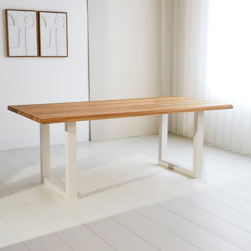 Eettafels - Eettafel Milas Eikenhout U - poot Wit - Dimehouse