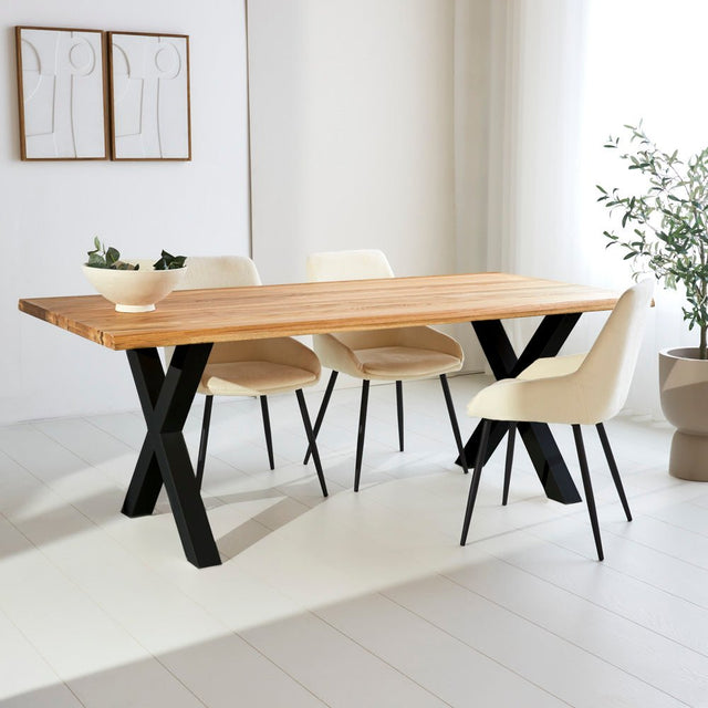 Eettafels - Eettafel Milas Eikenhout X - poot Zwart - Dimehouse