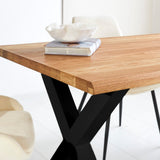 Eettafels - Eettafel Milas Eikenhout X - poot Zwart - Dimehouse