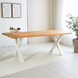 Eettafels - Eettafel Milas Eikenhout X - poot Wit - Dimehouse