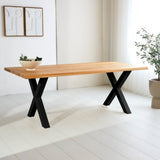 Eettafels - Eettafel Milas Eikenhout X - poot Zwart - Dimehouse