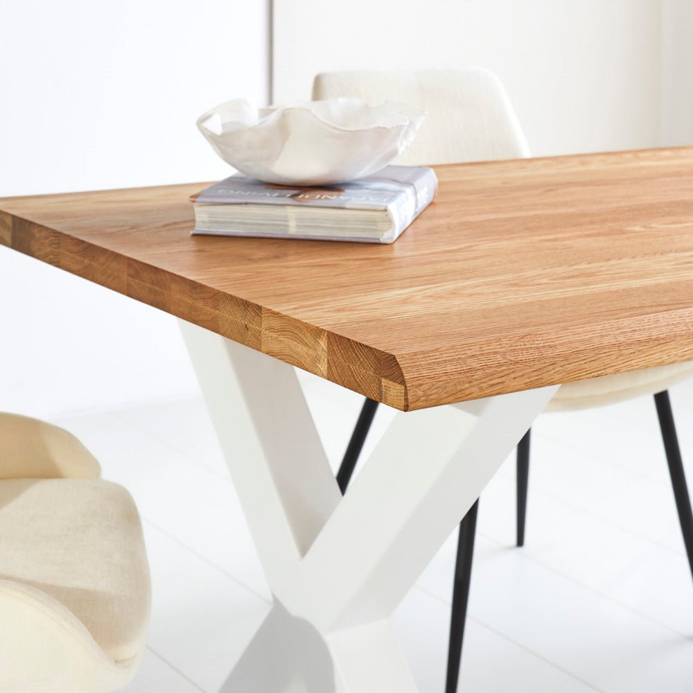 Eettafels - Eettafel Milas Eikenhout X - poot Wit - Dimehouse