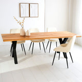 Eettafels - Eettafel Milas Eikenhout X - poot Zwart - Dimehouse