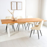 Eettafels - Eettafel Milas Eikenhout X - poot Wit - Dimehouse