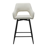 Barkrukken - Draaibare Barkruk Beige Stof Skye - Zithoogte 67 cm - Met Armleuningen - Dimehouse