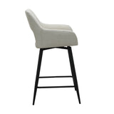 Barkrukken - Draaibare Barkruk Beige Stof Skye - Zithoogte 67 cm - Met Armleuningen - Dimehouse