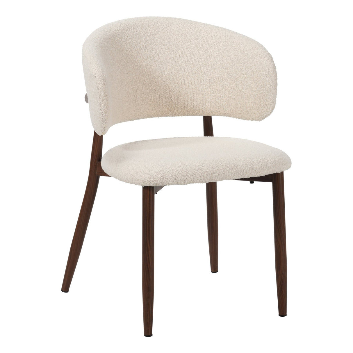 Sedia da pranzo Japandi Yuka Beige - Struttura in effetto noce