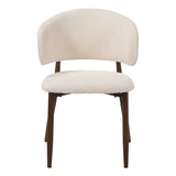 Sedia da pranzo Japandi Yuka Beige - Struttura in effetto noce