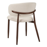 Sedia da pranzo Japandi Yuka Beige - Struttura in effetto noce