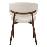 Sedia da pranzo Japandi Yuka Beige - Struttura in effetto noce