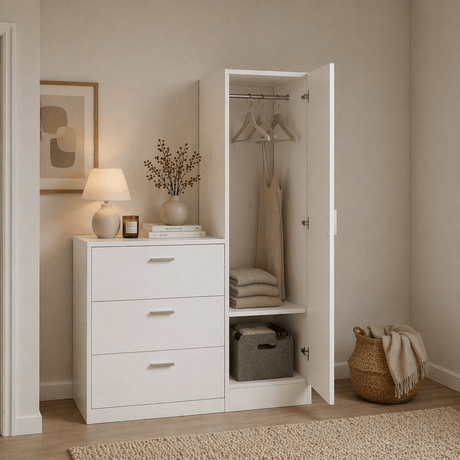 Pensile Melamina Bianca - appendi e appoggia - 140x100x47 cm - Giada