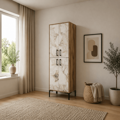 Pensile Noce Marmo Bianco Melaminico 200x60x35 cm - Berlino