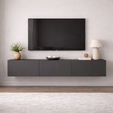 TV Meubels - Zwevend TV Meubel Antraciet Melamine - 150x30 cm - West - Dimehouse