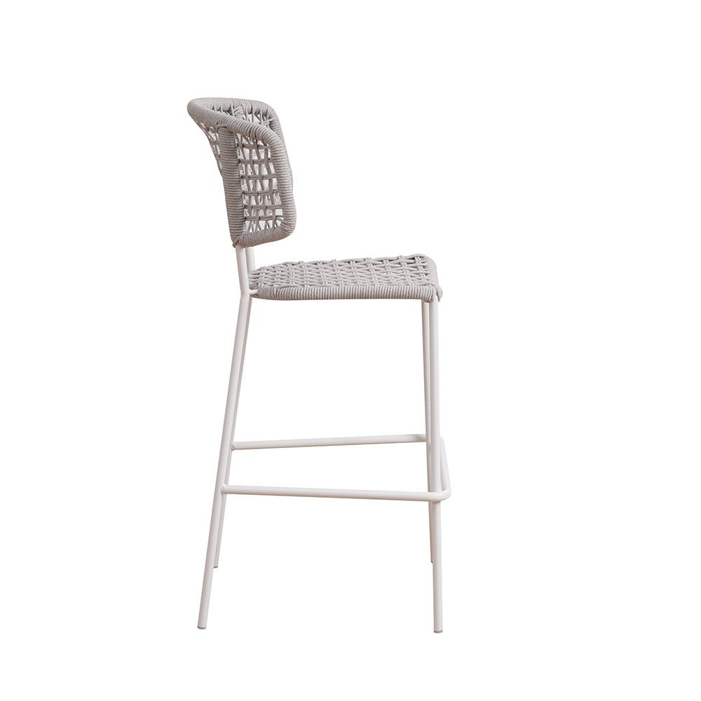Sedia da giardino Leslie Dimehouse Bianco LxPxH 118x58x55 Corda Foto bianca vista laterale
