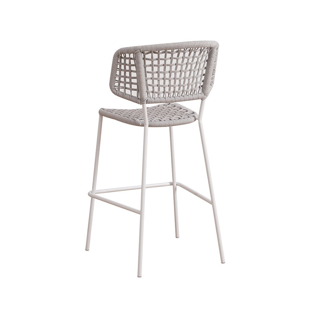 Sedia da giardino Leslie Dimehouse Bianco LxPxH 118x58x55 Corda Foto bianca vista posteriore diagonale