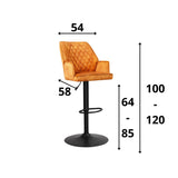 Sgabello da bar Novan velluto Dimehouse Cognac LxPxH 75x58x54 Tessuto Bianco Indicazione dimensione foto