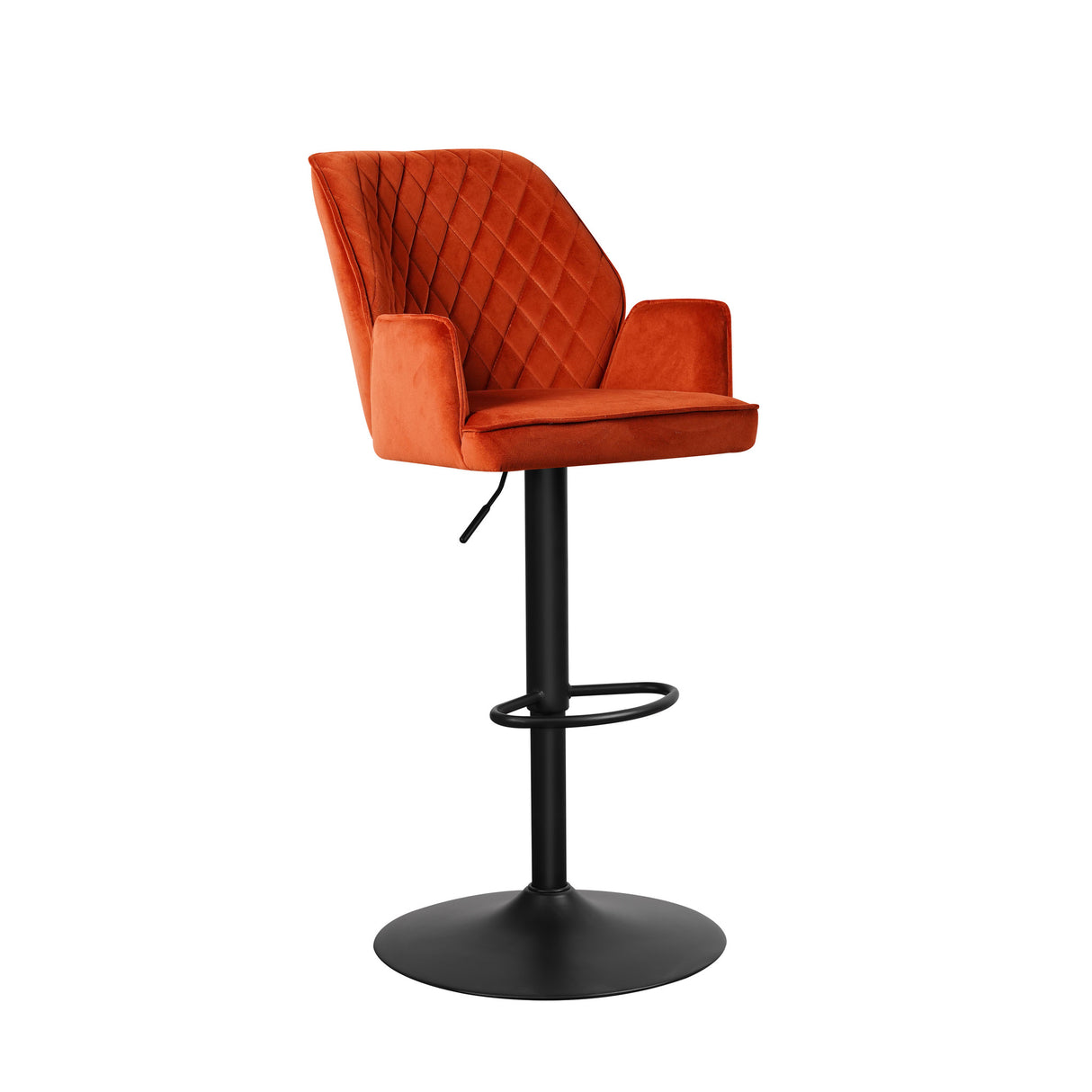 Sgabello da bar Novan velluto Dimehouse Rame LxPxH 75x58x54 Tessuto Bianco foto diagonale vista frontale