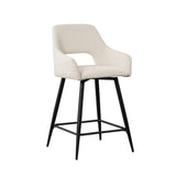 Sgabello da bar Skye Dimehouse Bianco LxPxH 81x63x54 Tessuto Foto bianca vista diagonale frontale