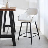 Sgabello da bar Skye Dimehouse Bianco LxPxH 81x63x54 Tessuto Foto suggestiva vista diagonale frontale