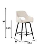 Sgabello da bar Skye Dimehouse Tessuto bianco LxPxH 81x63x54 Indicazione dimensione foto bianca