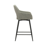 Sgabello da bar Skye Dimehouse Verde LxPxH 81x63x54 Tessuto Bianco vista laterale della foto