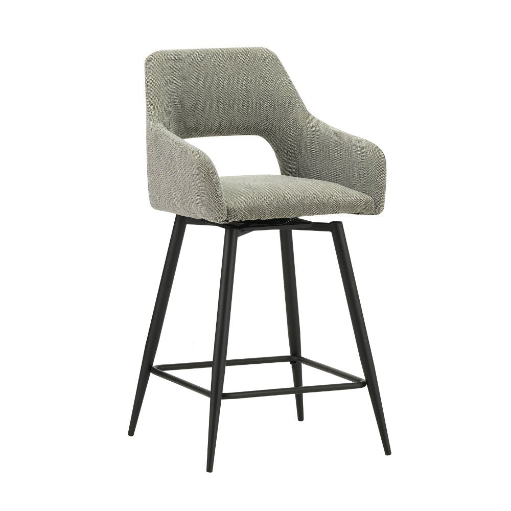 Sgabello da bar Skye Dimehouse Verde LxPxH 81x63x54 Tessuto Foto bianca vista diagonale frontale