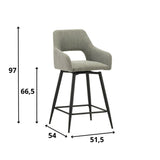 Sgabello da bar Skye Dimehouse Tessuto Verde LxPxH 81x63x54 Indicazione dimensione foto bianca