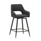 Sgabello da bar Skye Dimehouse Nero LxPxA 81x63x54 Tessuto Bianco foto diagonale vista frontale