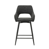 Sgabello da bar Skye Dimehouse Nero LxPxH 81x63x54 Tessuto Bianco foto vista frontale