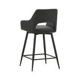 Sgabello da bar Skye Dimehouse Nero LxPxH 81x63x54 Tessuto Bianco foto diagonale vista posteriore