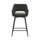 Sgabello da bar Skye Dimehouse Nero LxPxH 81x63x54 Tessuto Bianco foto diagonale vista posteriore
