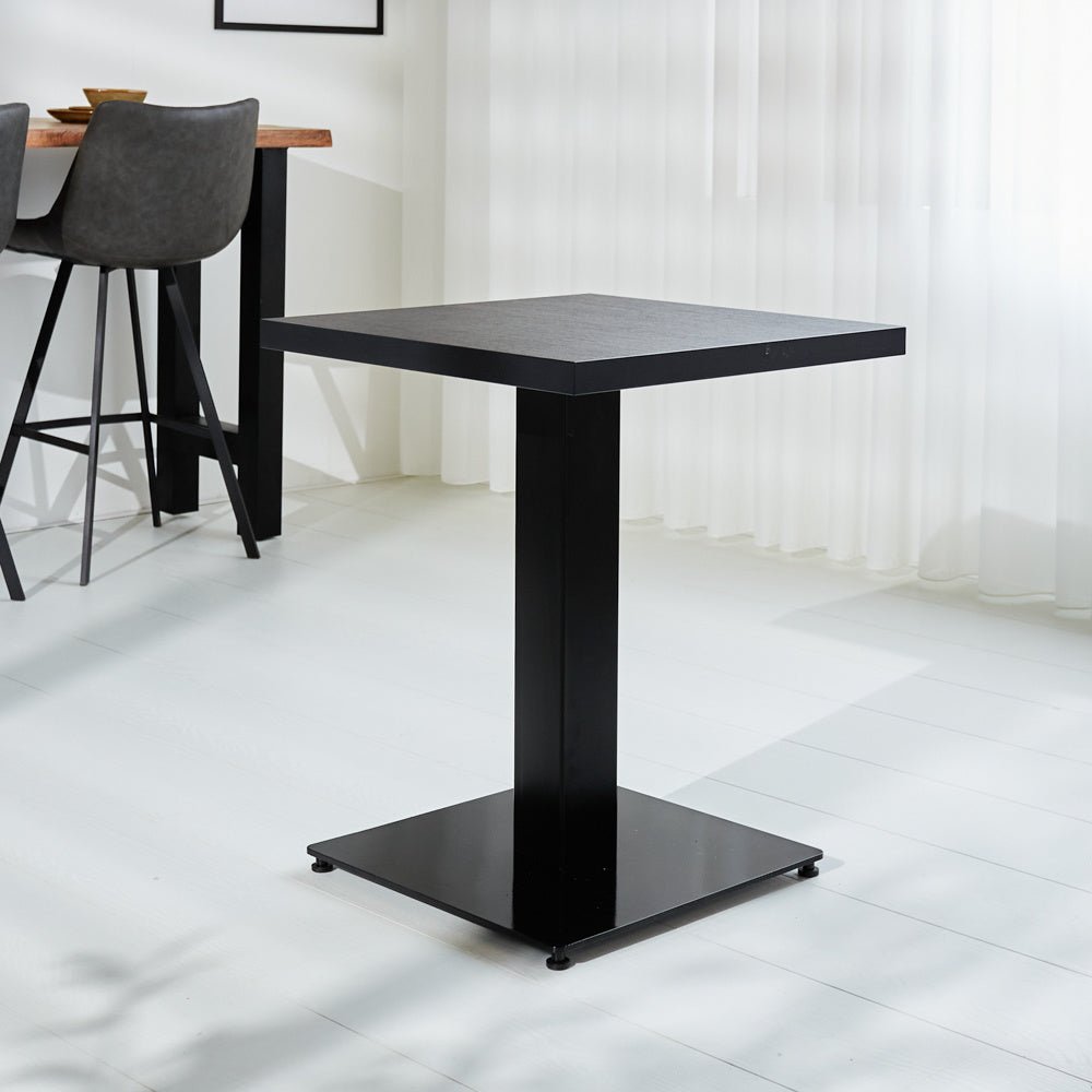 Piano del tavolo Robin nero Dimehouse Nero LxPxH 83x83x8 Melamina Foto suggestiva vista diagonale frontale