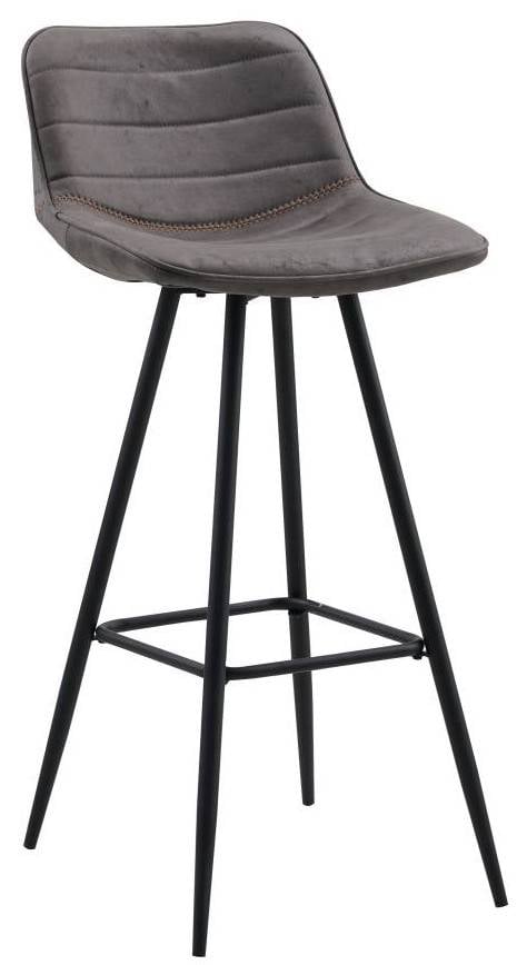 Sgabello da bar Kenton Dimehouse Antracite LxPxH 84x54x49 Microfibra Bianco foto diagonale vista frontale