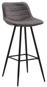 Sgabello da bar Kenton Dimehouse Antracite LxPxH 84x54x49 Microfibra Bianco foto diagonale vista frontale