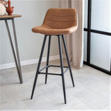 Sgabello da bar Kenton Dimehouse Cognac LxPxH 84x54x49 Microfibra Foto atmosferica diagonale vista frontale