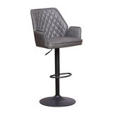 Sgabello bar Novan in microfibra Dimehouse Antracite LxPxH 73x57x44 Tessuto Bianco foto diagonale vista frontale
