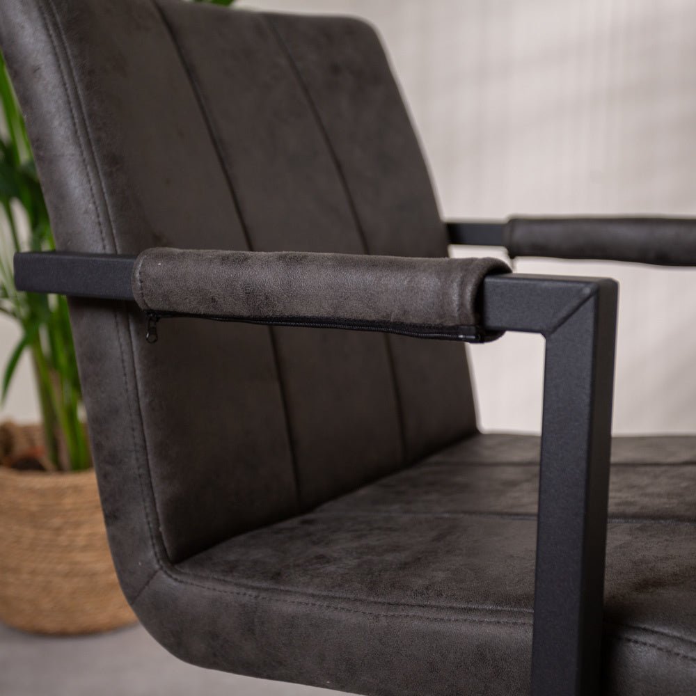 Sedia per sala da pranzo Jackson Dimehouse Antracite LxPxH 71x58x54 Tessuto Atmosferico dettaglio fotografico