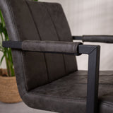 Sedia per sala da pranzo Jackson Dimehouse Antracite LxPxH 71x58x54 Tessuto Atmosferico dettaglio fotografico