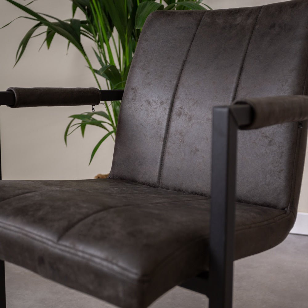 Sedia per sala da pranzo Jackson Dimehouse Antracite LxPxH 71x58x54 Tessuto Atmosferico dettaglio fotografico