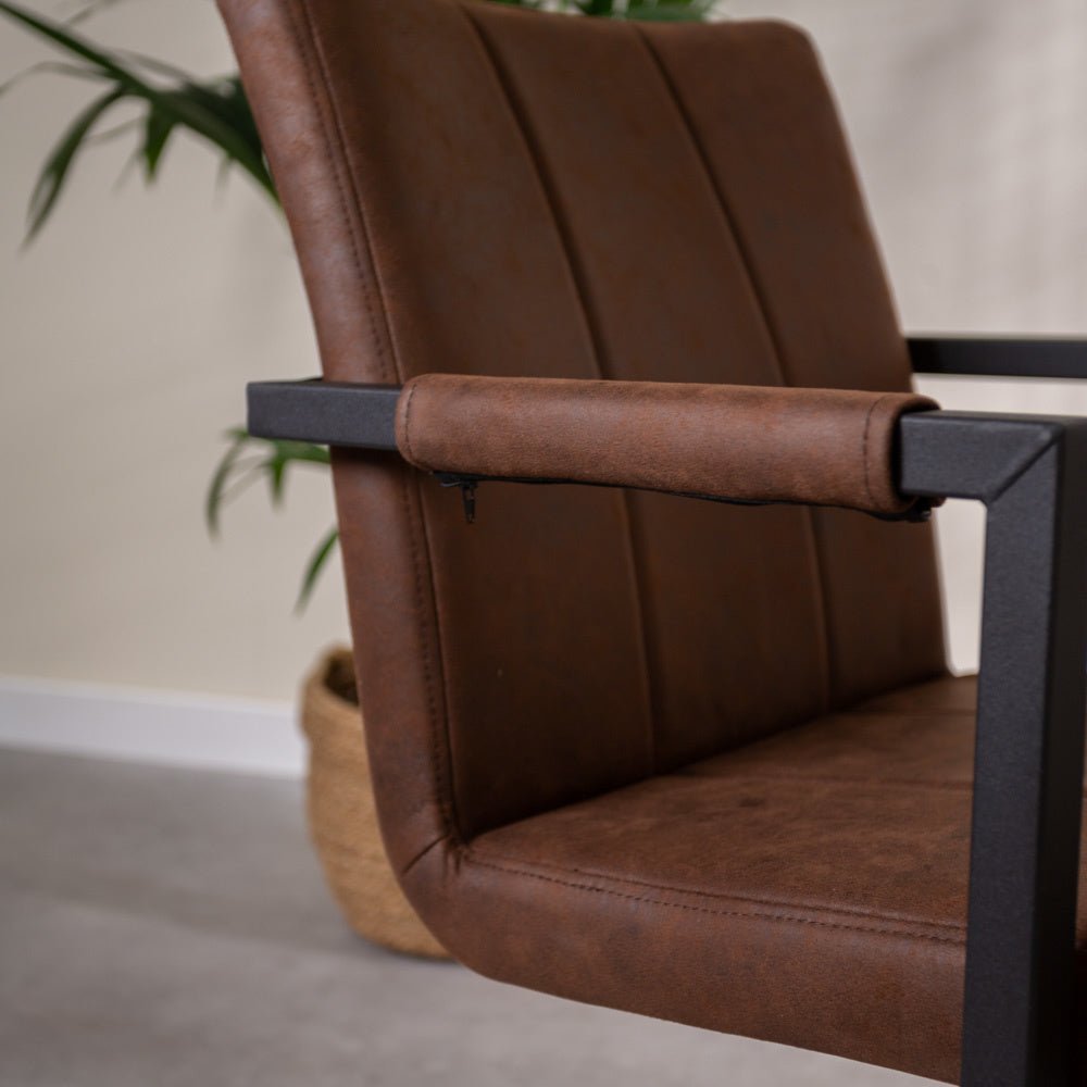 Sedia per sala da pranzo Jackson Dimehouse Marrone LxPxH 71x58x54 Tessuto Dettaglio fotografico atmosferico