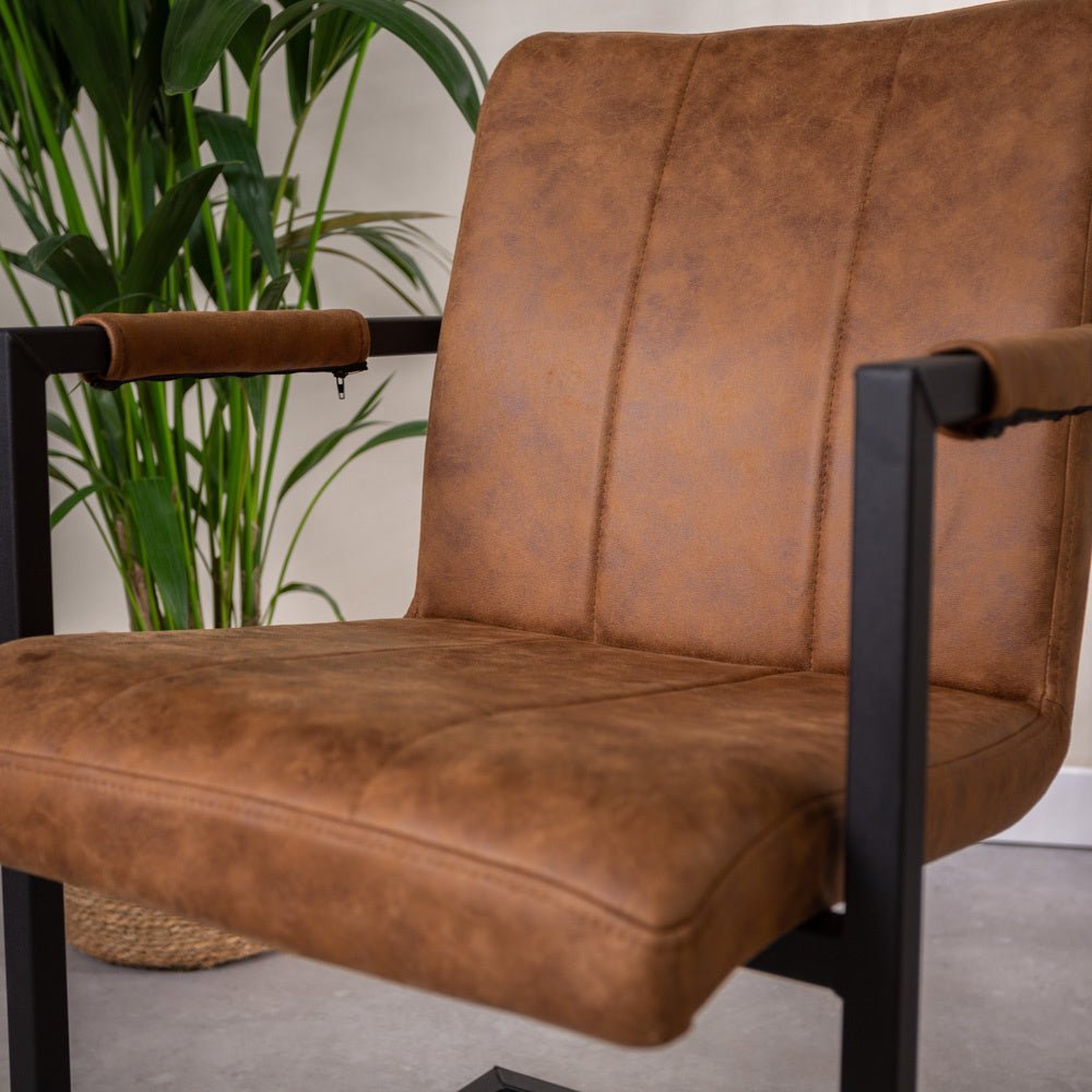 Sedia per sala da pranzo Jackson Dimehouse Cognac LxPxH 71x58x54 Tessuto Foto di dettaglio atmosferico