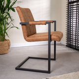 Sedia per sala da pranzo Jackson Dimehouse Cognac LxPxH 71x58x54 Tessuto Foto atmosferica vista laterale