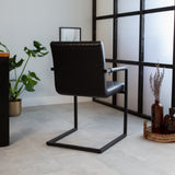 Sedia per sala da pranzo Ruben Dimehouse Nero LxPxH 71x59x58 Ecopelle Atmosferica foto diagonale vista posteriore