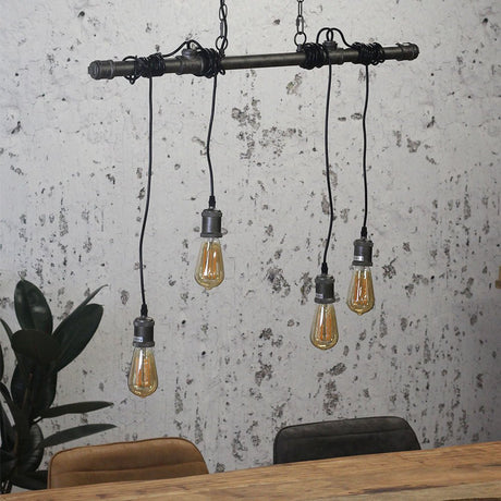 Lampada a sospensione Bray Dimehouse Grigio LxPxA 89x15x8 Metallo Foto atmosferica vista frontale diagonale