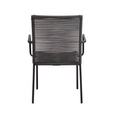Sedia da giardino Iza Dimehouse Antracite LxPxH 93x69x60 Corda Bianca foto diagonale vista posteriore