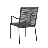 Sedia da giardino Iza Dimehouse Antracite LxPxH 93x69x60 Corda Bianca foto diagonale vista posteriore